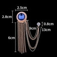 thumbnail image 6 of Xinyolin Badge Pin Sparkling Chain Electroplating Ornamental Vintage Dress Up Colorfast Men Suit Tassel Lapel Pin Jewelry Accessory, 6 of 8