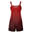 thumbnail image 5 of JULMCOMO Tie Dye Gradient Rompers for Women Adjustable Straps Loose Casual Bib Overalls Sleeveless Trendy Summer Short Jumpsuit with Pockets Red XL, 5 of 6