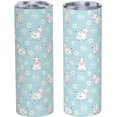 thumbnail image 2 of Cartoon Cows White Chamomile Stainless Steel Slim Insulated Water Bottles Tumbler with Lid and Straw, Leak Proof Water Bottles for Kids Girls Boys Men Women, 2 of 6