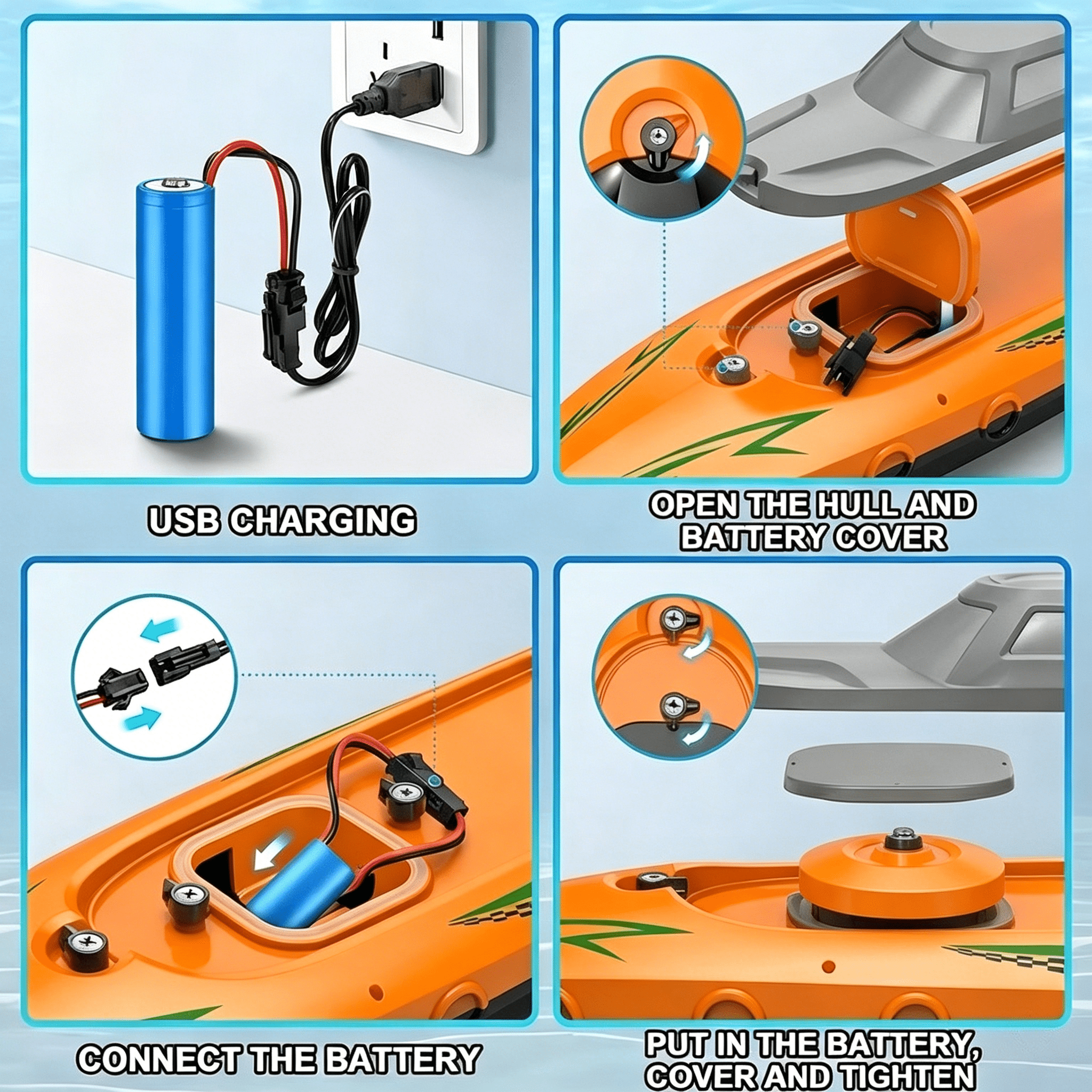 Tigozz RC Boat, 2.4GHz High Speed Remote Control Boat for Pools and Lakes, 12MPH Fast Racing Boat for Kids & Adults