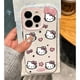 thumbnail image 3 of Sanrio Hello Kitty Bow pantalla completa KT funda de teléfono para iPhone 16 15 14 13 12 11 Pro Max XR XS MAX 7 8 Plus encantadora cubierta anticaída, 3 of 4