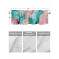 thumbnail image 4 of Valances for Windows Marble Teal Rod Pocket Cafe Window Treatments Valance Curtains for Kitchen Bathroom Laundry Basement Windows 54"x18", 4 of 9