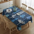 thumbnail image 2 of Merry Christmas Table Cloth Waterproof Spillproof Tablecolths Table Covers Christmas Snowman Tablecloth for Christmas Background Indoor Outdoor Birthday Rectangle,60x84inches, 2 of 5