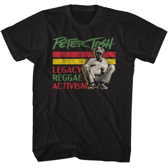 Peter Tosh Legacy Reggae Activism Black Adult T-Shirt Lt