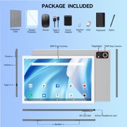 Android15 Tablet,10Inch Android Tablet with 128GB+24GB+1TB Expand,5G WiFi,Octa-Core,Unisoc T606 CPU,7000mAh,Bluetooth,GPS,13MP+8MP Dual Camera,Face Unclock,HD Display,Touchscreen,Tablet with Keyboard