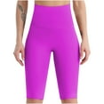 thumbnail image 2 of OKBOP Womens Workout Shorts Purple Yoga Pants Slim-Leg Skinny Loungewear High Waisted Workout Bottoms, 2 of 7