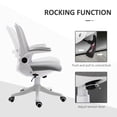 thumbnail image 4 of 360° Swivel Office Chair Task Chair, Breathable Fabric Computer Chair with Flip-up Arms and Adjustable Height, Grey, 4 of 7