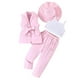 thumbnail image 1 of Odeerbi 3-9 Años Niñas Trajes de Verano Camisola de Algodón Tops Vestido Pantalones Blazer Chaqueta Sin Mangas Sombrero Conjunto de Cuatro Piezas, 1 of 7