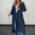 thumbnail image 2 of Womens Jacket Casual Double Breasted Trench Coat Elegant Long Sleeve Lapel With Belt Trendy Outwear, 2 of 5