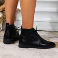 thumbnail image 6 of BXJX Womens Ankle Booties, Low Heel Lace Up Pointed Toe Non Slip Ladies Ankle Shose Black Size 8.5, 6 of 9