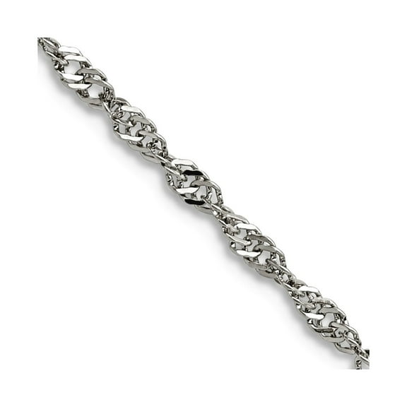 Chisel Stainless Steel 2.5mm 24in Singapore Chain Necklace