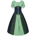 thumbnail image 2 of Medieval Dress, Medieval Costume Women, Renaissance Costume Women, Cosplay Dress, Women's Medieval Renaissance Costume Cosplay Over Dress Halloween Vampire Bride Costumes Dress for Women, Green XXL, 2 of 7
