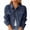 Blue, variant on Womens Cropped Jean Jacket Casual Long Sleeve Fall Coat Sprint Jackets Loose Fitted Lapel Button Down Thin Denim Jackets with Pocket