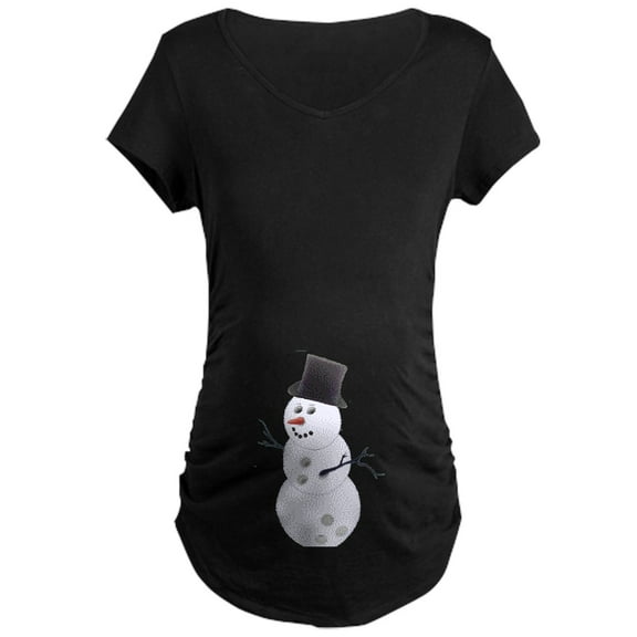 CafePress - Bowling Ball Snowman Maternity Dark T Shirt - Maternity Dark T-Shirt