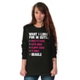 thumbnail image 4 of Funny What I Look In Guys Beagle Dog Women's Long Sleeve T Shirt Brisco Brands L, 4 of 6