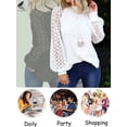 thumbnail image 7 of PULLIMORE Womens Puff Long Sleeve Tops Casual Hollow Out Loose Blouses Shirts (2XL, White), 7 of 7