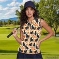 thumbnail image 2 of Yuyamidu Black Cat Sleeveless Golf Shirts for Women Quarter Zip Collar Halloween Tennis Shirts Breathable Quick-dry Fabric, Slim Fitted Cut, Suitable for Golf Training, Tennis, Casual Daily Wear, 2 of 8