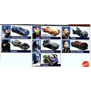 Hot Wheels AVENGERS Set of 7 Diecast Character Cars Captain America,Iron Man,Thor, Black Widow,Ronin, Thanos,War Machine