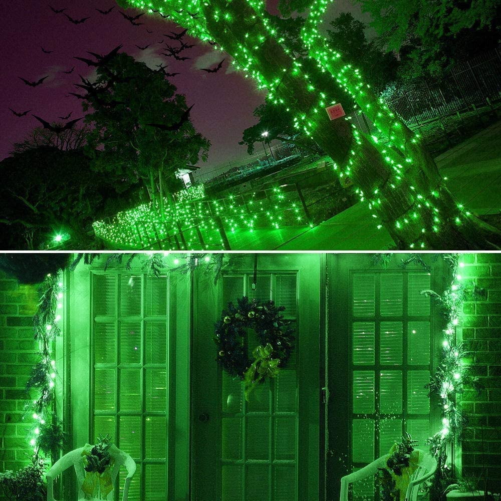 2Pack Solar String Lights 50 LED 32ft 8 Modes Outdoor Lighting Waterproof Christmas Fairy Lights for Xmas Tree Garden Homes Ambiance Wedding Lawn Party Decor, Green