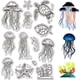 thumbnail image 1 of Sellos de goma transparentes con forma de medusa, sello de silicona transparente con forma de mar, sello transparente con forma de océano, 1 of 9