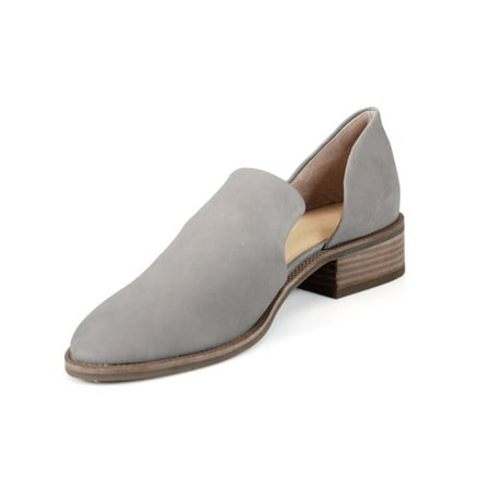 

Women s Low Heel Loafers Pointed Toe Slip on Shoes Gray