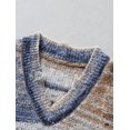thumbnail image 3 of Men's retro oil painting style casual knitted vest, V-neck sleeveless asymmetrical striped sweater vest, 3 of 6
