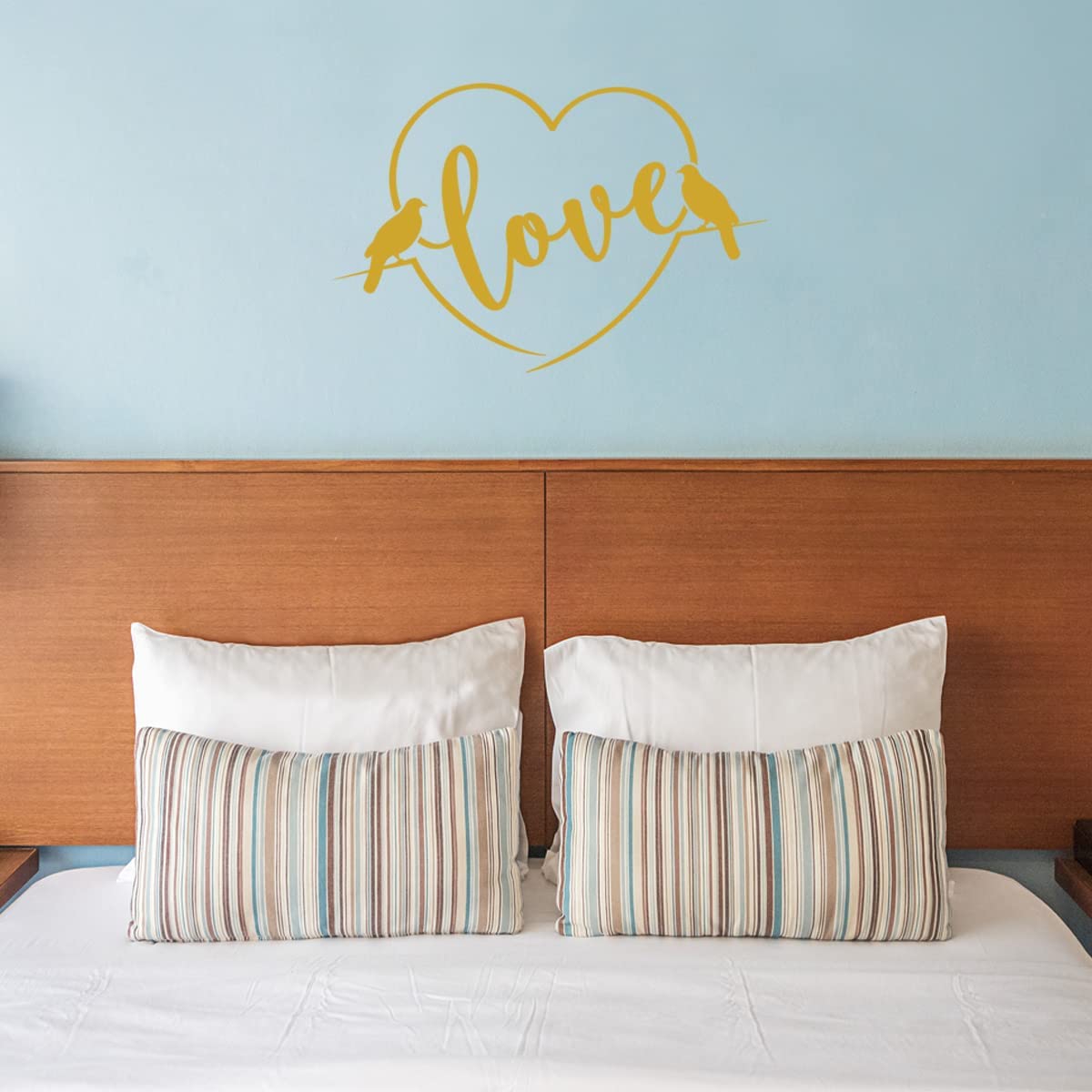 VWAQ Love Birds Vinyl Wall Decal Marriage Quote Heart of The Home ...