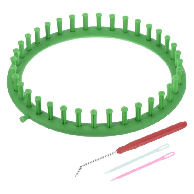 Unique Bargains Round Knitting Machines Kit, Darning Weave Tool with Accessories, Green Style 1