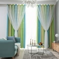 thumbnail image 6 of Yipa Room Darkening Blackout Curtain,2-Layer Gradient Color Window Drape,Hollow-Out Stars Curtain Panel,Grommet Ring Top Kids Girls Curtain, 6 of 14