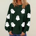 thumbnail image 2 of SRZYMJ Halloween Sweatshirts Women Colorful Sequin Ghost Graphic Pullover Shirt Halloween Witch Crewneck Sweater, 2 of 4