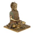 thumbnail image 2 of Brass World Brass Multicolor Stone Handwork Lord Hanuman Ji Murti Dhyan Mudra Meditation Bajrangbali Bhagwan Statue Showpiece for Pooja Gift Living Room Decoration Home Décor 8 Inches, 2 of 4
