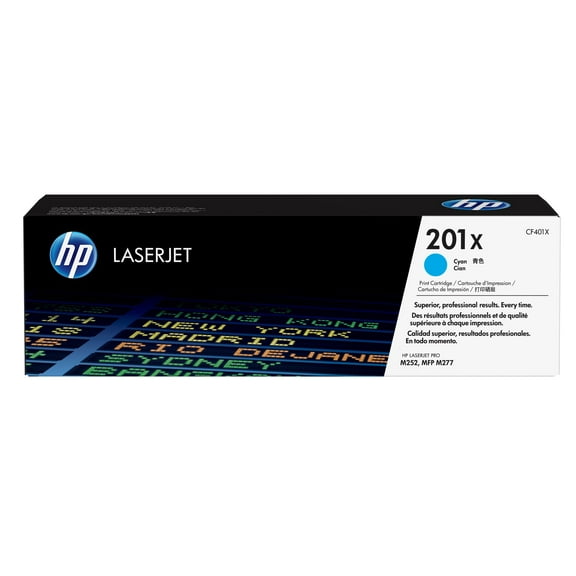 HP 201X High Yield Cyan Original LaserJet Toner Cartridge, ~2,300 pages, CF401X