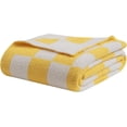 thumbnail image 5 of Fuzzy Checkerboard Grid Throw Blanket Knitted Soft Cozy Warm Microfiber Blanket Decor for Couch Sofa Bed Travel Home (Yellow, 50''''x60''''), 5 of 6