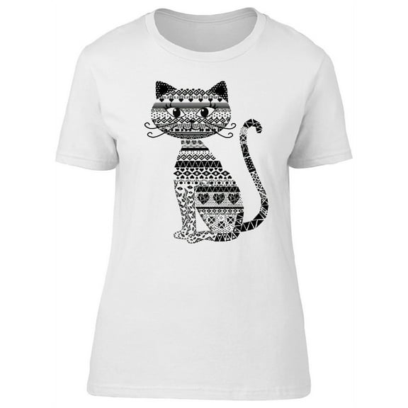 Cool Pattern Cat T-Shirt Women -Image by Shutterstock, Female Medium