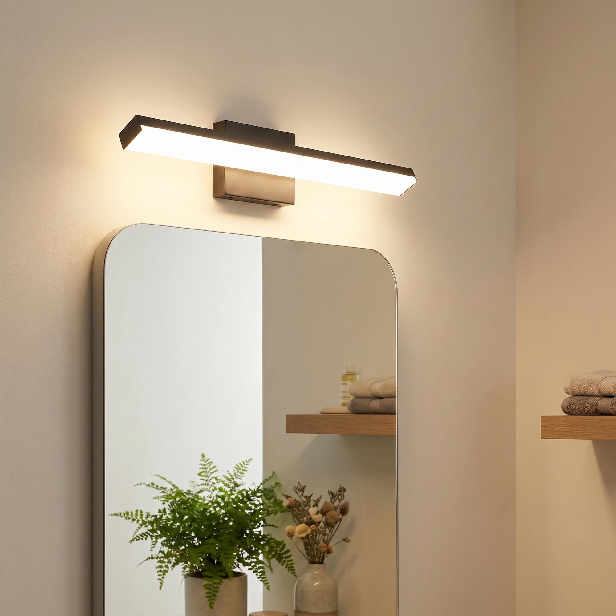 24in 5cct Modern Led Vanity Light For Bathroom Lighting Dimmable 24w Black Painted