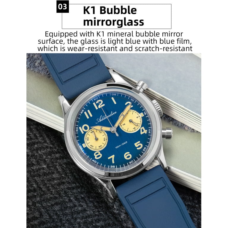 ADDIESDIVE Men's Chronograph Watch Dive 100M Waterproof, Analog