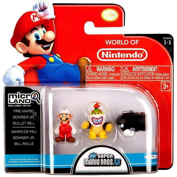 Fire Mario, Bowser Jr. & Bullet Bill Mini Figure 3-Pack