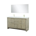 thumbnail image 2 of Lafarre 60 in W Rustic Acacia Double Vanity, Cultured Marble Top, Faucet Set & 55" Mirror, 2 of 6