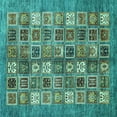 thumbnail image 1 of Ahgly Company Indoor Square Abstract Turquoise Blue Modern Area Rugs, 6' Square, 1 of 4
