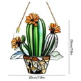 thumbnail image 3 of AYktou St. Patrick's Day Suncatchers, 8×8 Inch Imitation Cactus 2D Acrylic Stained Glass Window Hanging Ornament, Sun Catchers Pendants for Window Door Garden Home Decor Christmas Birthday Gifts, 3 of 6