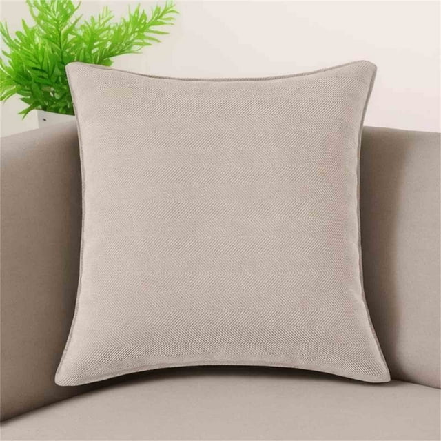 Fiudx Fundas de Almohada de Chenilla, Fundas Decorativas de Cojín Beige Suave, Diseño de Cremallera Invisible para Un Cuidado Fácil, Diseño Moderno de Espiga, Ideal para Usar En El Sofá Cama de La Sa