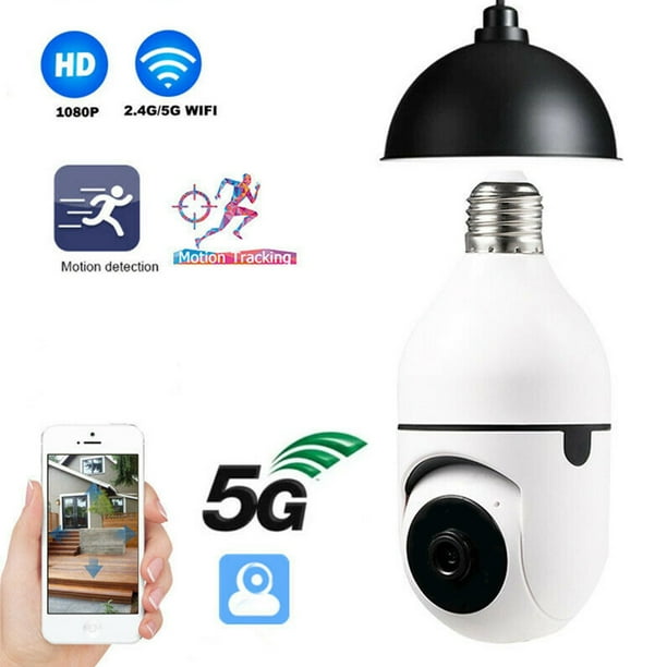 E27 Bulb Camera, 1080P Security Camera System with 2.4GHz WiFi, 360