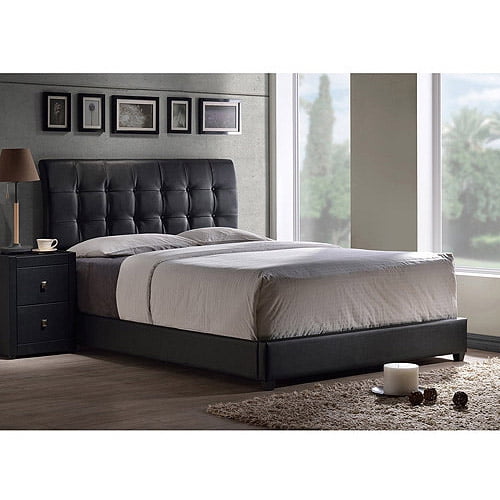 Lusso Faux Leather Twin Bed Black, Diva Upholstered Twin Bed Purple