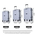 thumbnail image 3 of 3 Piece Luggage Sets Spinner Suitcase Lightweight, 20 24 28 inch, Silver, 3 of 10