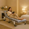 thumbnail image 7 of Slsy Folding Tanning Lounge Chair with Removable Soft Mattress & U-Shaped Pillow,5-Level Adjustable Outdoor Beach Bed for Sunbathing&Napping,Portable Striped Reclining Cot for All-Season Comfort, 7 of 7