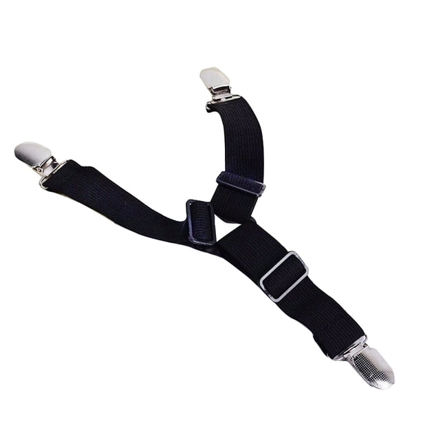 Wosthever Soporte de esquina para sábana ajustable, correas elásticas, Clips de sujeción, 2 uds. Decoración del hogar Hebilla Negra Elástica Negra