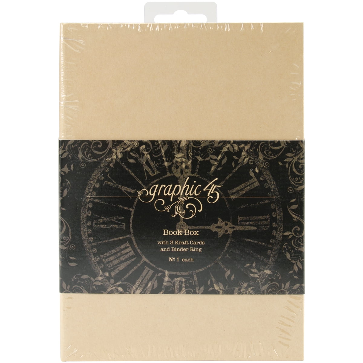 Graphic 45 Staples Tag Album In Book Box 7.125"X5"X2.5"Kraft