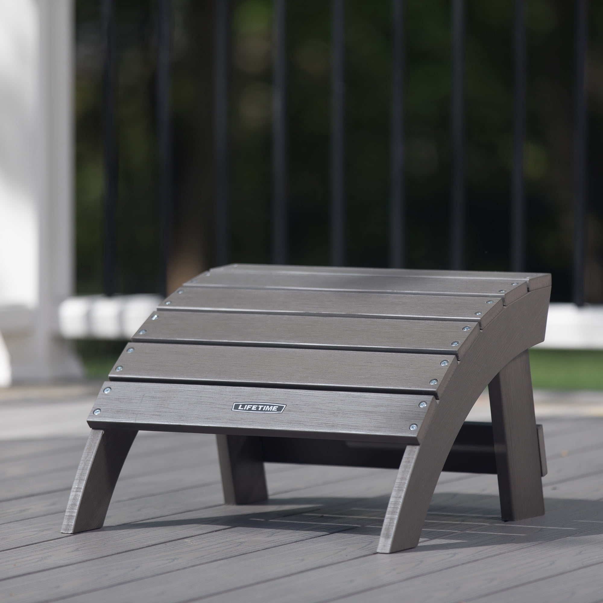 Lifetime Outdoor Polystyrene Adirondack Ottoman, Gray (60291)