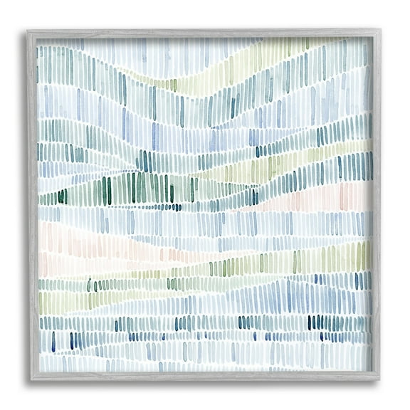 Stupell Industries Abstract Layered Waves Striped Blue Green Beige Pattern, 12 x 12,Design by Grace Popp