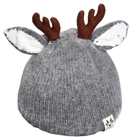 

Hat Winter Kids Christmas Cap Knit Reindeer Warm Child Infant Snow Ski Caps Windproof Kid Warmer
